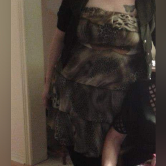 PLUS SIZE 2X waterfall layered dress animal print - Picture 8 of 8